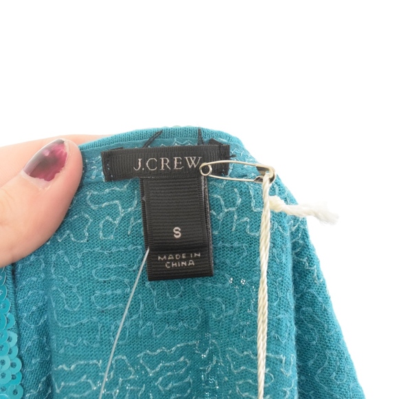 NWT J.Crew Sequin Stripe Tank in Green - Picture 7 of 7